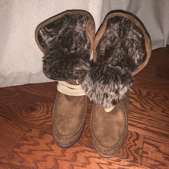 Brown wedge boots - Picture 5 of 6